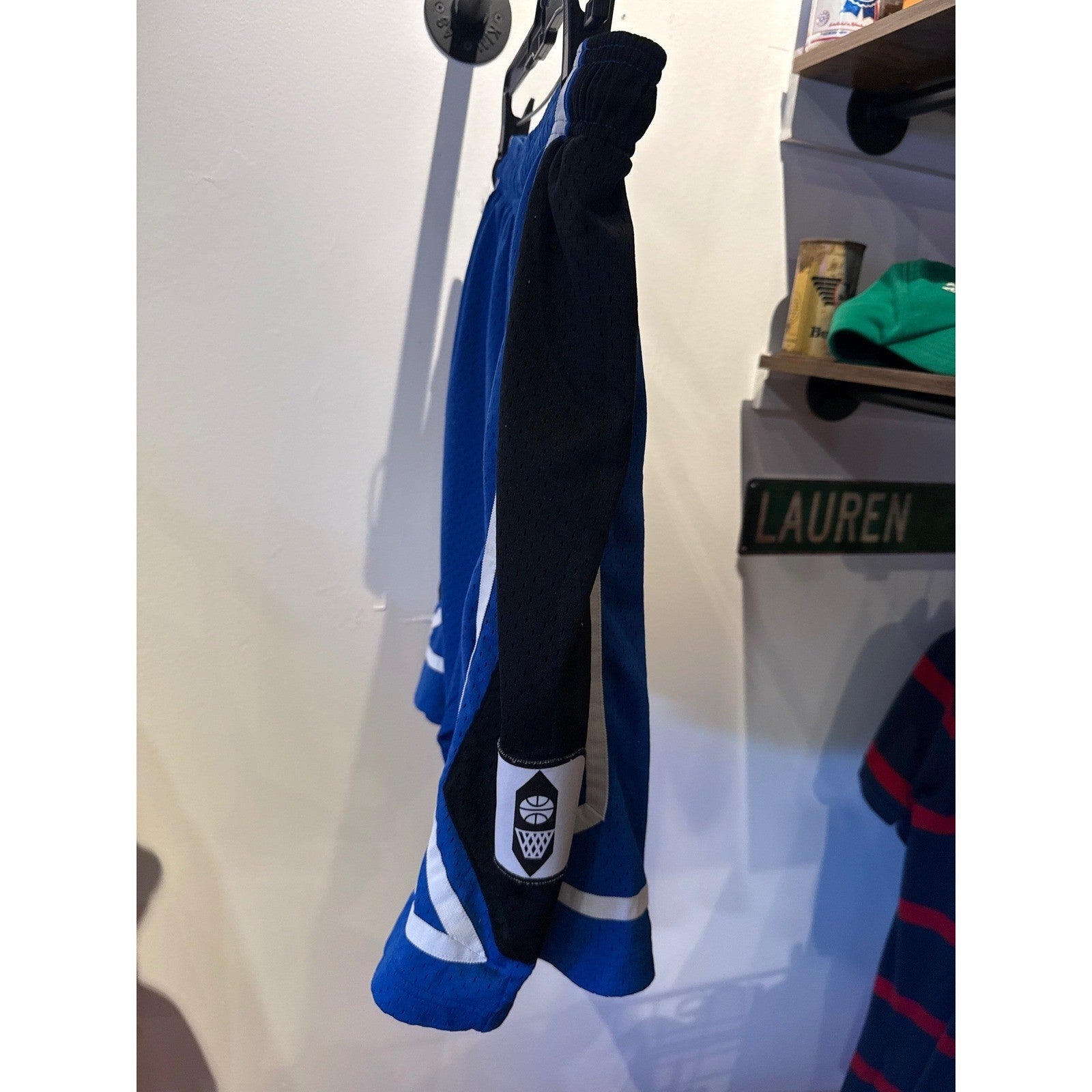 Nike Duke Blue Devils Basketball Shorts Mens Medium Blue Black Mesh NCAA Team