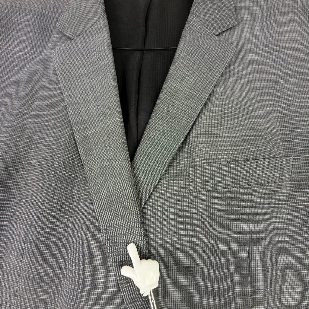 Hugo Boss Mens Grey Textured Two Button Wool Blend Suit Blazer Trousers Set