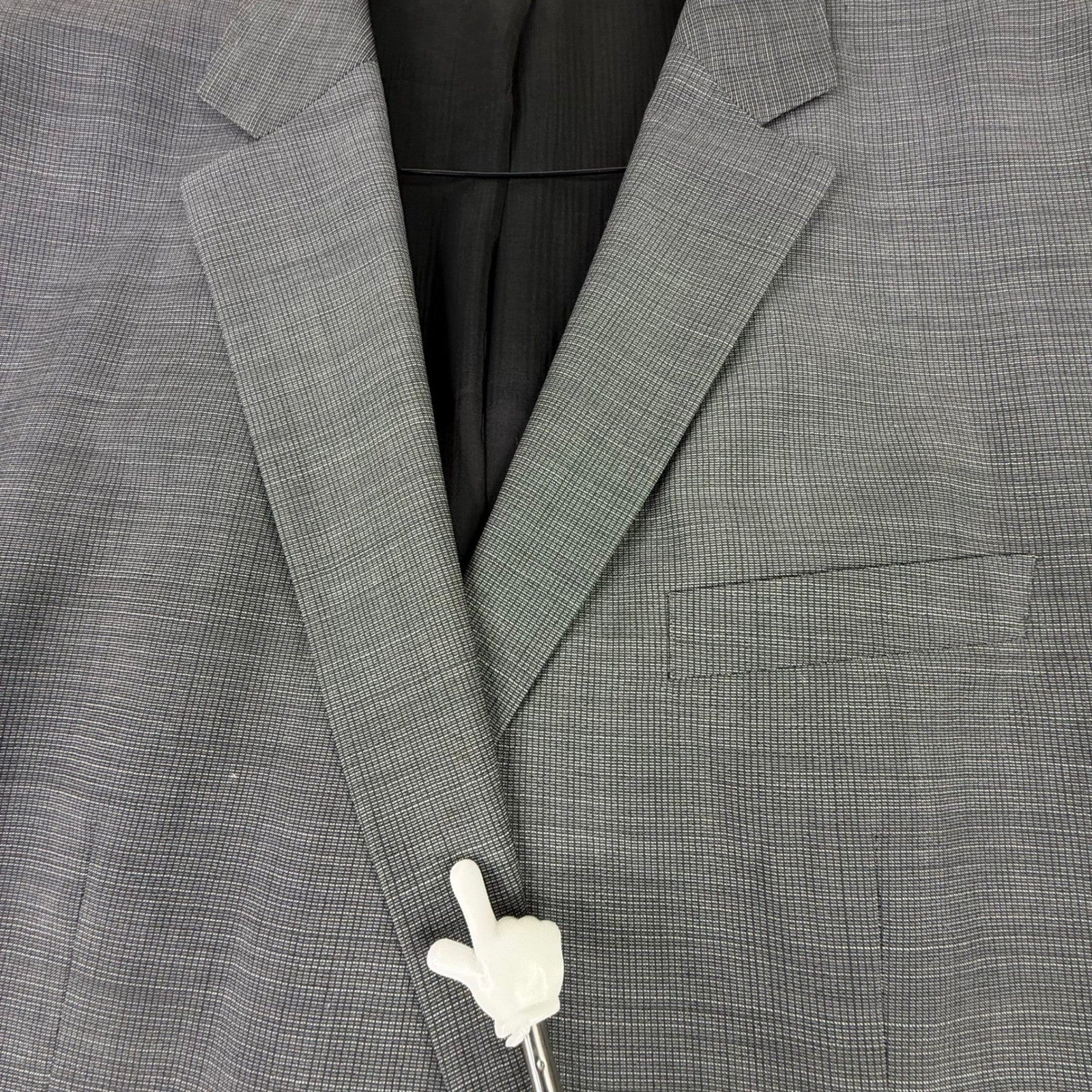 Hugo Boss Mens Grey Textured Two Button Wool Blend Suit Blazer Trousers Set