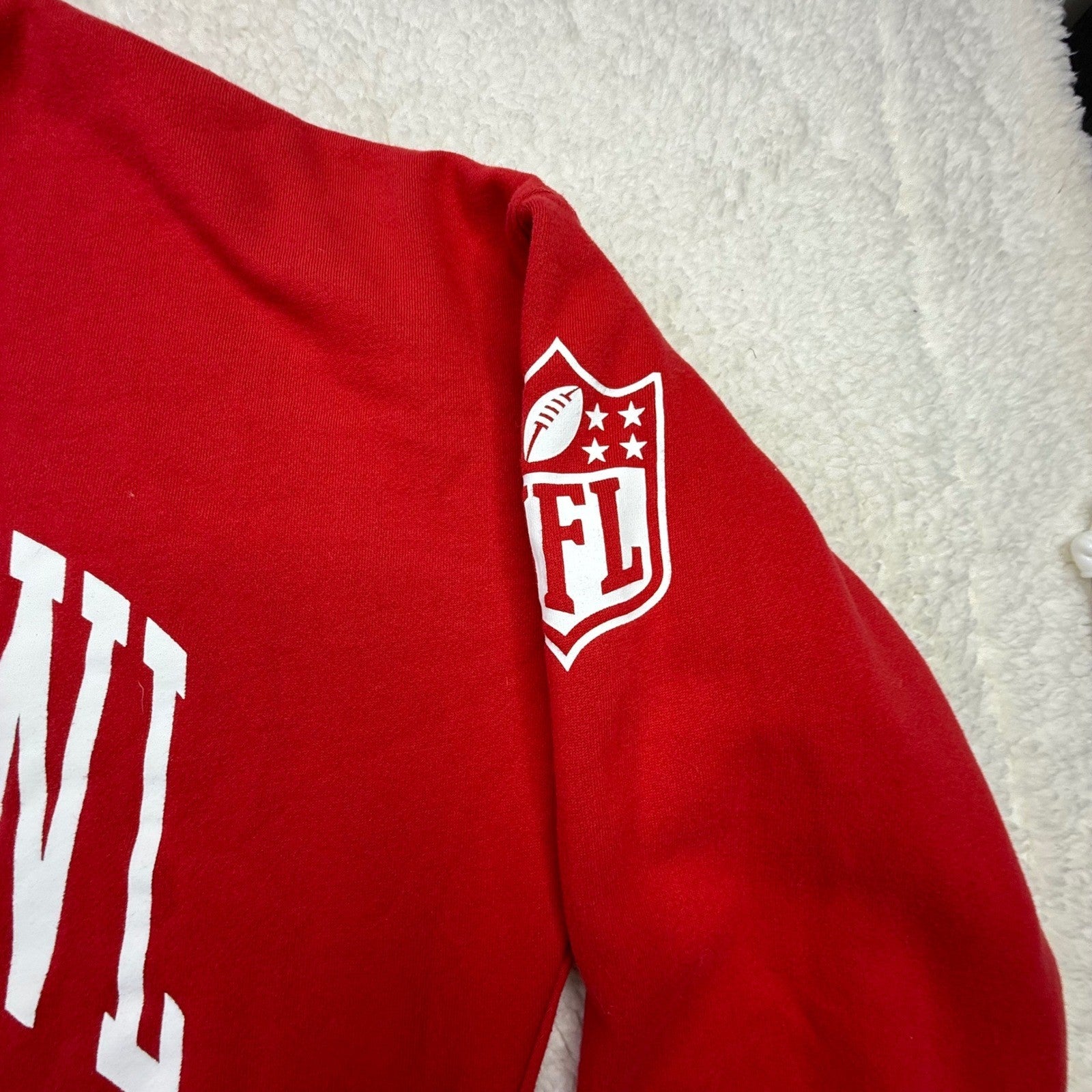 47 Brand Super Bowl LVII Red V Neck Sweatshirt Mens Small NFL Football