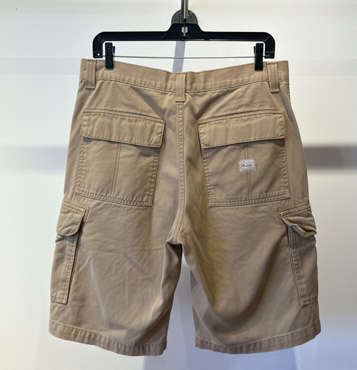 Wrangler Authentics Mens Cargo Shorts Tan Khaki Cotton Twill Relaxed Fit 38
