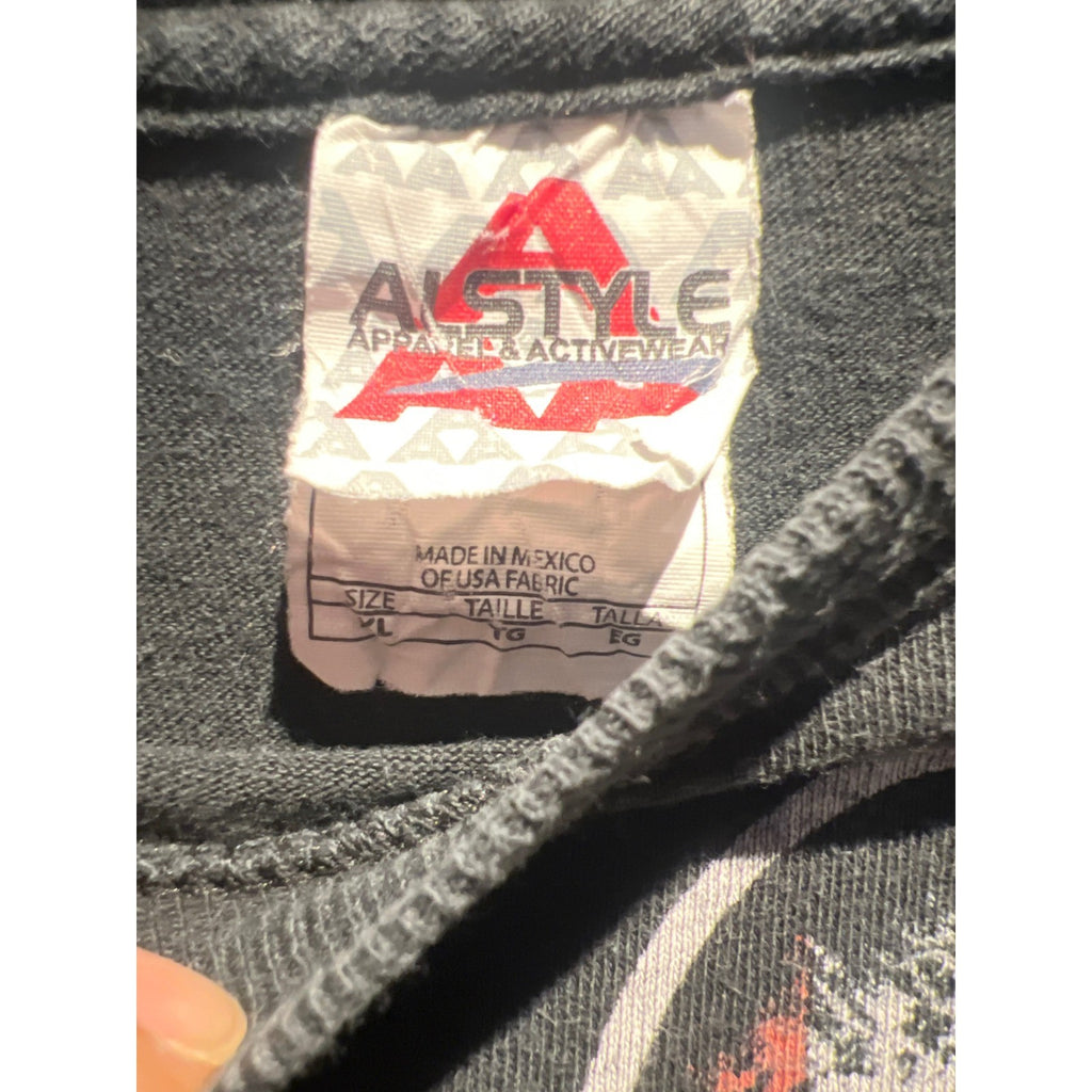 The Who Alstyle Graphic T-Shirt XL Faded Black Union Jack Peace Sign Rock Band