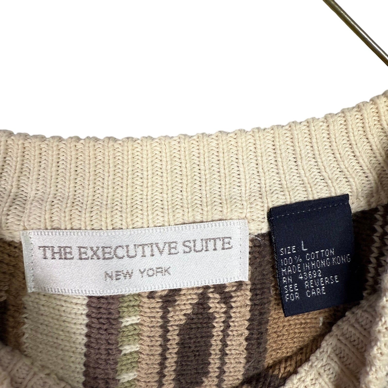Coogi Style Sweater by The Executive New York Mens L Cotton Knit Casual