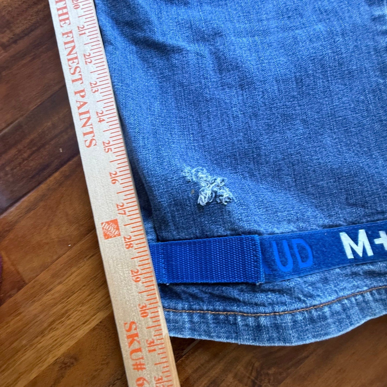 Marithe Francois Girbaud Shuttle Tape Cargo Jeans Blue Baggy Wide Leg 36x31