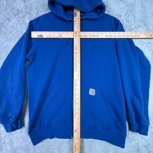 Carhartt Full Zip Hoodie Royal Blue Hooded Sweatshirt Mens