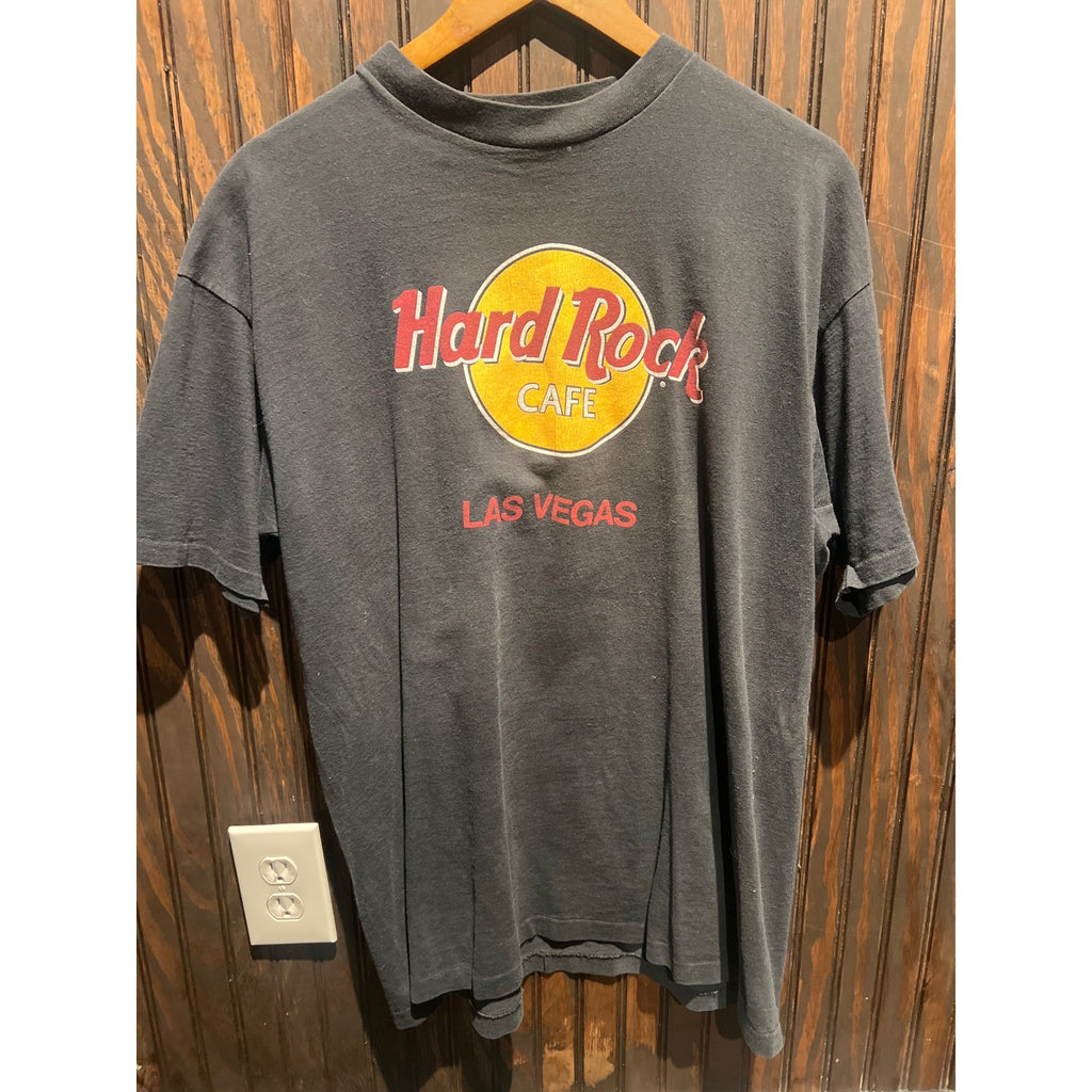 Vintage Hard Rock Cafe Las Vegas T Shirt Faded Black Single Stitch 90s Small