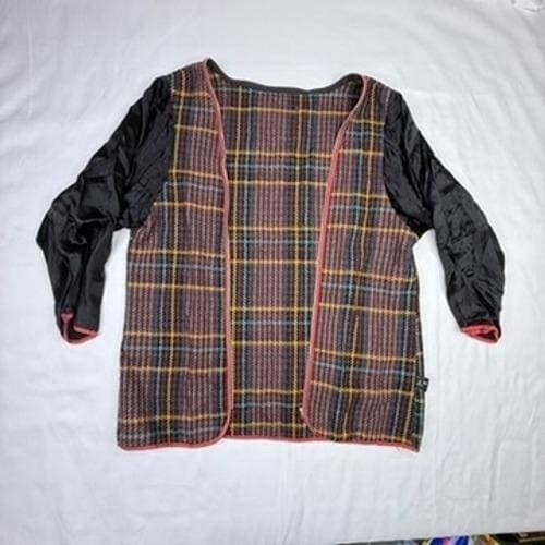 London Fog Vintage Plaid Blazer Jacket Black Sleeve Women Size M