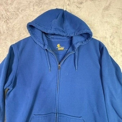Carhartt Full Zip Hoodie Royal Blue Hooded Sweatshirt Mens