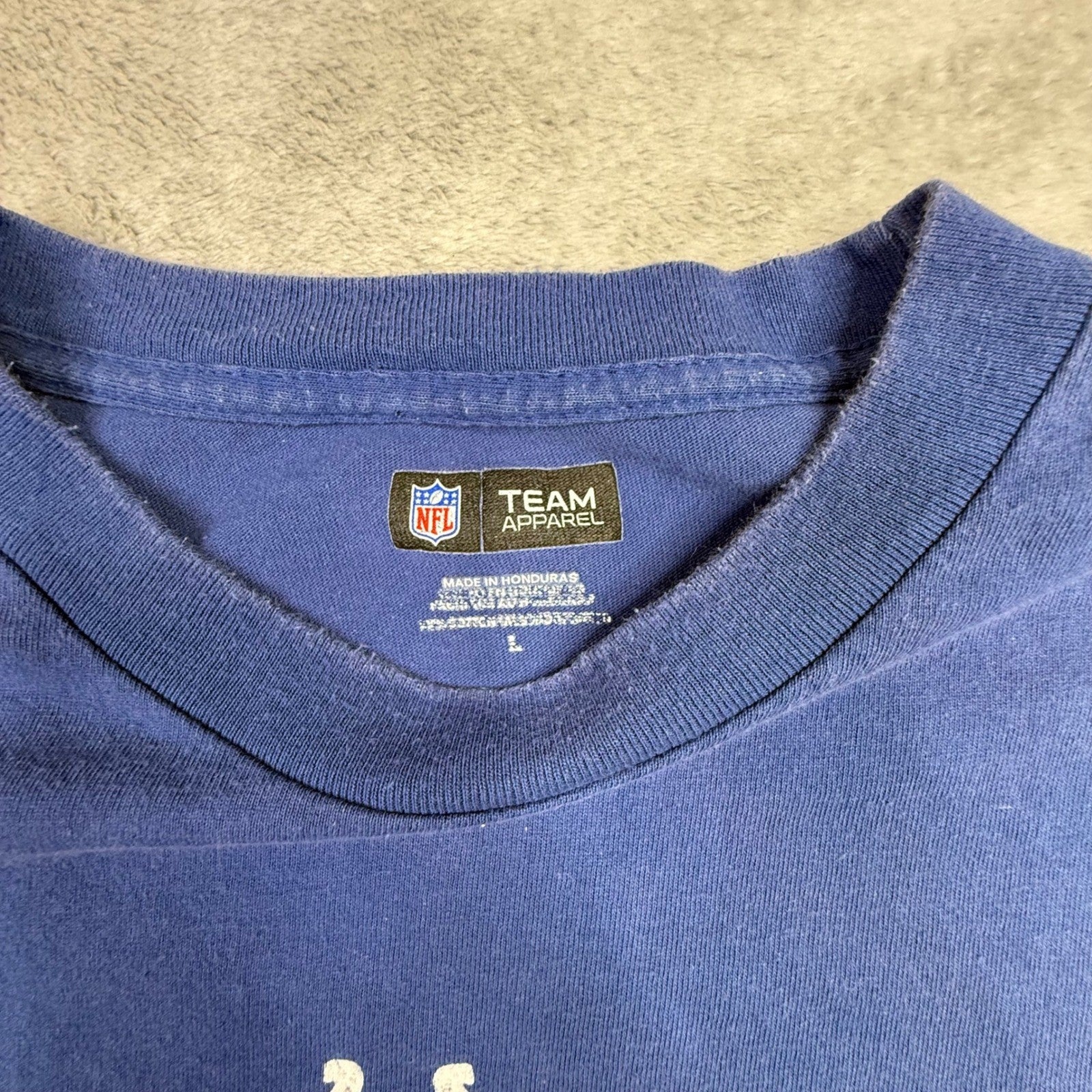 NFL Indianapolis Colts Long Sleeve Football T Shirt Mens Large Blue Team Apparel