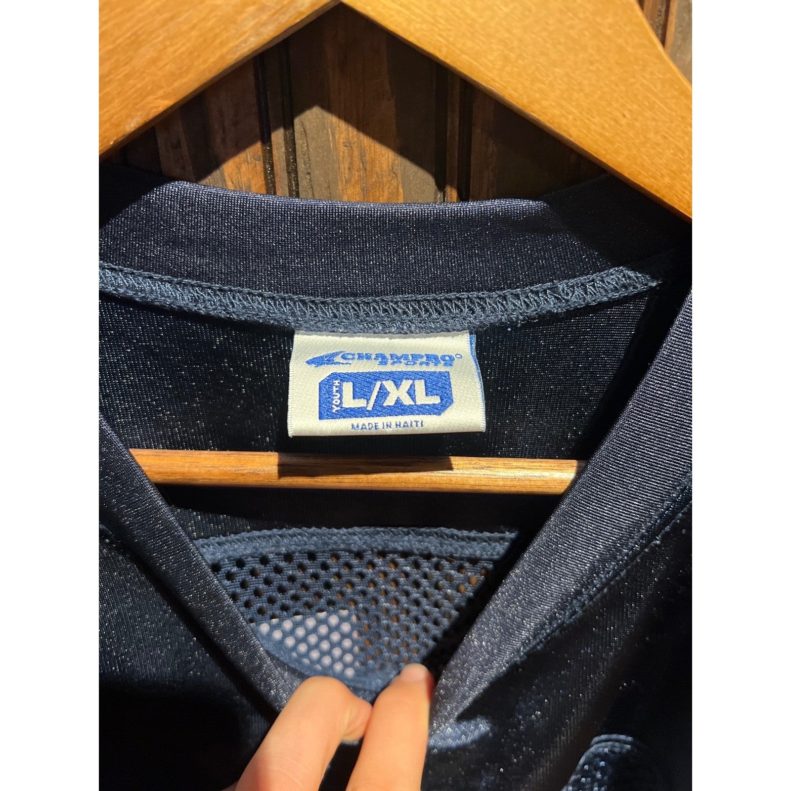 Navy Blue Mesh Football Jersey Number 85 Vintage Style Mens Small Medium 24x20