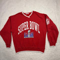 47 Brand Super Bowl LVII Red V Neck Sweatshirt Mens Small NFL Football