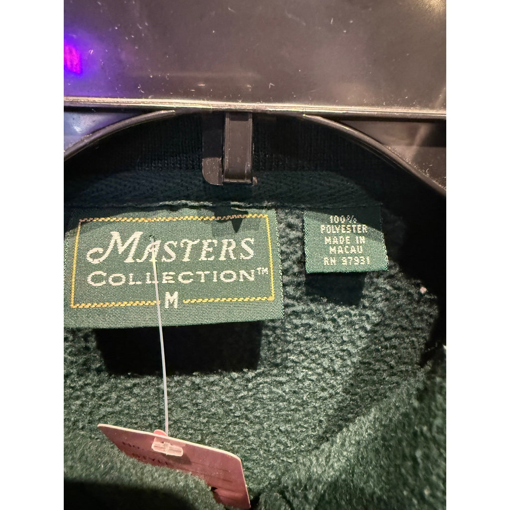 Masters Collection Mens Forest Green Fleece Quarter Zip Golf Vest Size M Logo