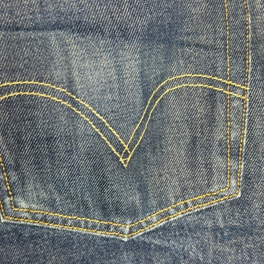 Levi Strauss 501 Jeans Mens 44x32 Dark Wash Straight Leg Button Fly Denim
