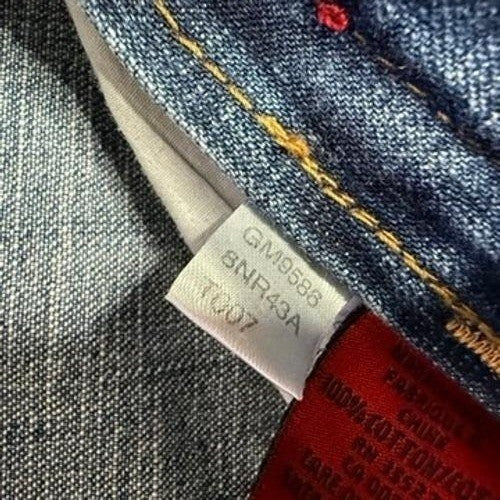 Girbaud Jeans Mens 38x30 Relaxed Fit Carpenter Cargo Denim Pants Yellow Logo