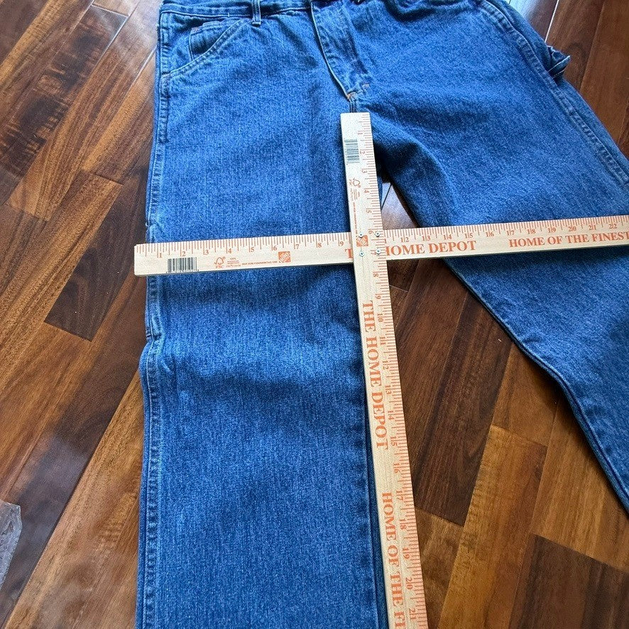 VTG Round House Mens Blue Carpenter Jeans Made in USA Straight Leg 34x30 Work