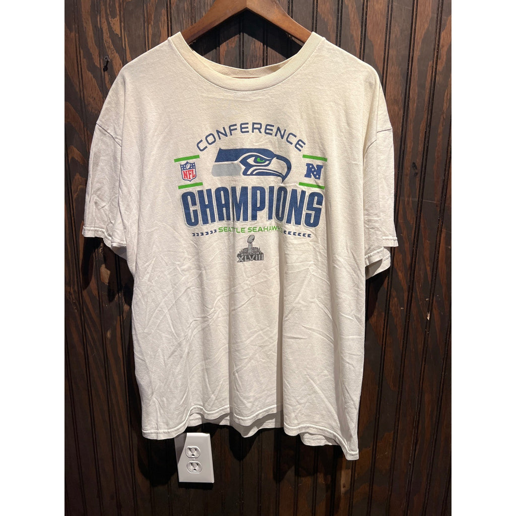 Seattle Seahawks NFC Conference Champions XLVIII White Graphic T-Shirt Mens XL