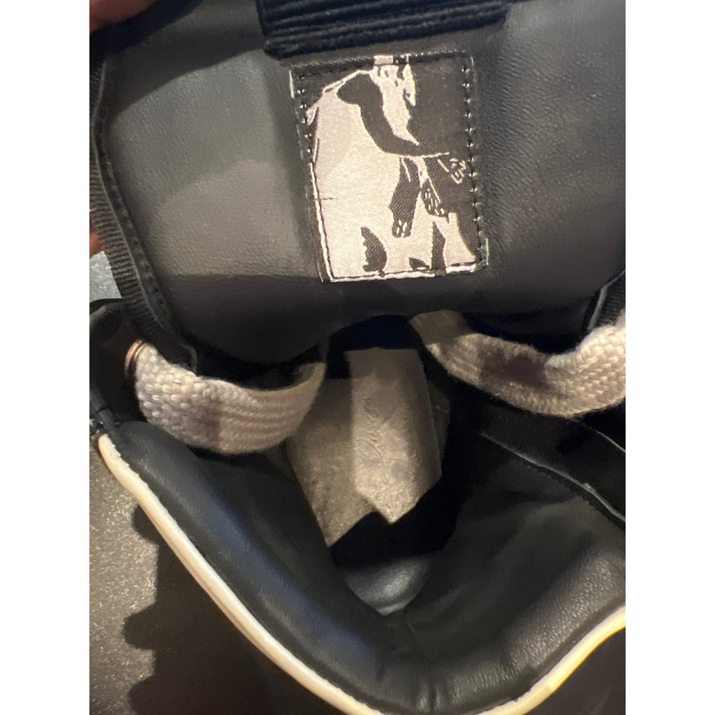 Rick Owens Geobasket High Top Sneakers Black Milk Leather Zip Size 40-41