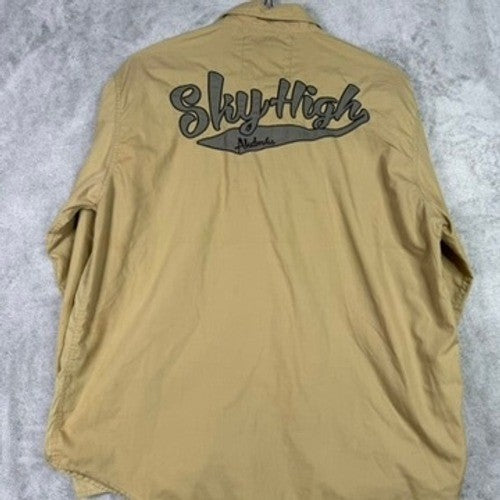 Akdmks Sky High Button Up Shirt Tan Long Sleeve 2XL Men's