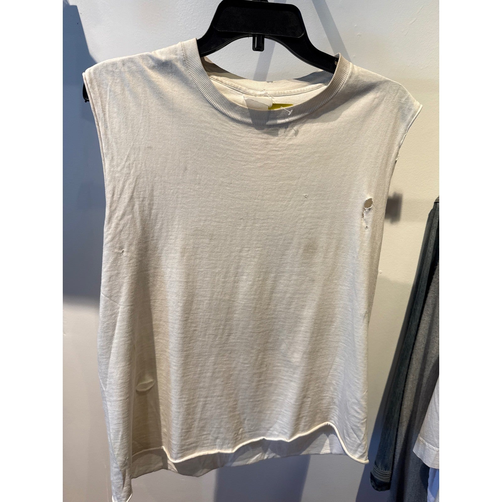 Vintage 80s Banana Republic Safari Lion Graphic Muscle Tee Distressed Cream