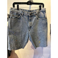 Vintage Acid Wash Denim Shorts Mens 30 Paint Splatter Cut Off Jorts Light Blue