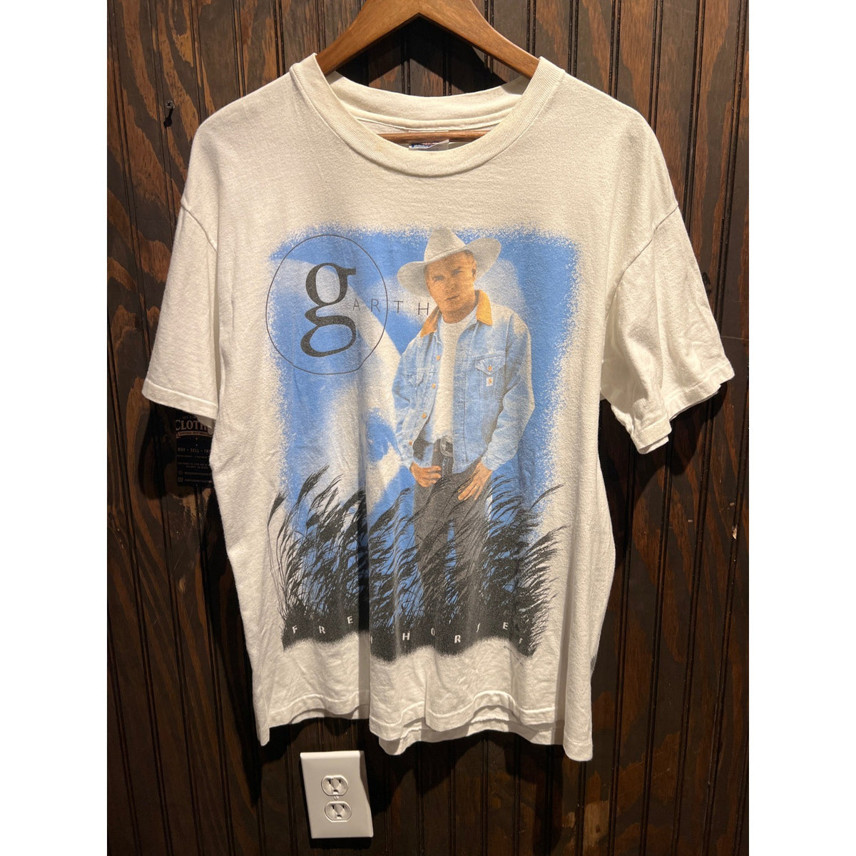 Vintage Garth Brooks Fresh Horses Tour T-Shirt White Large 90s Country Music Tee