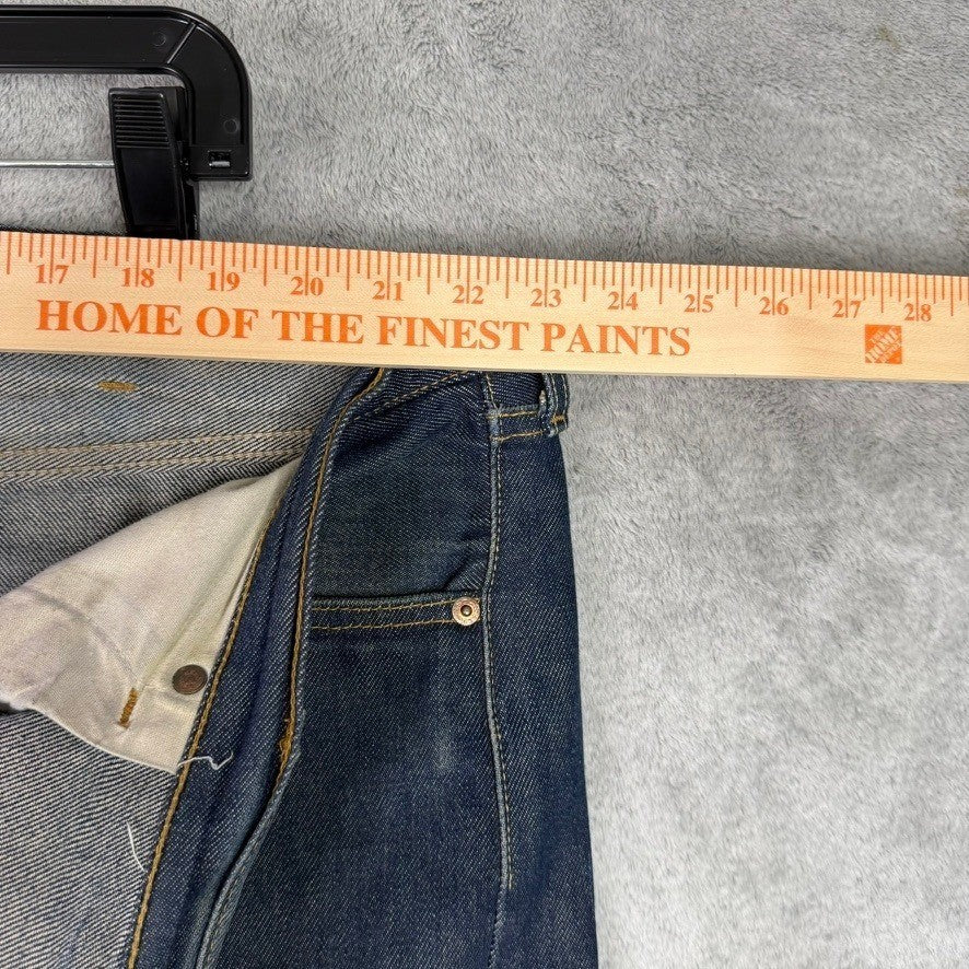 Levi Strauss 501 Jeans Mens 44x32 Dark Wash Straight Leg Button Fly Denim