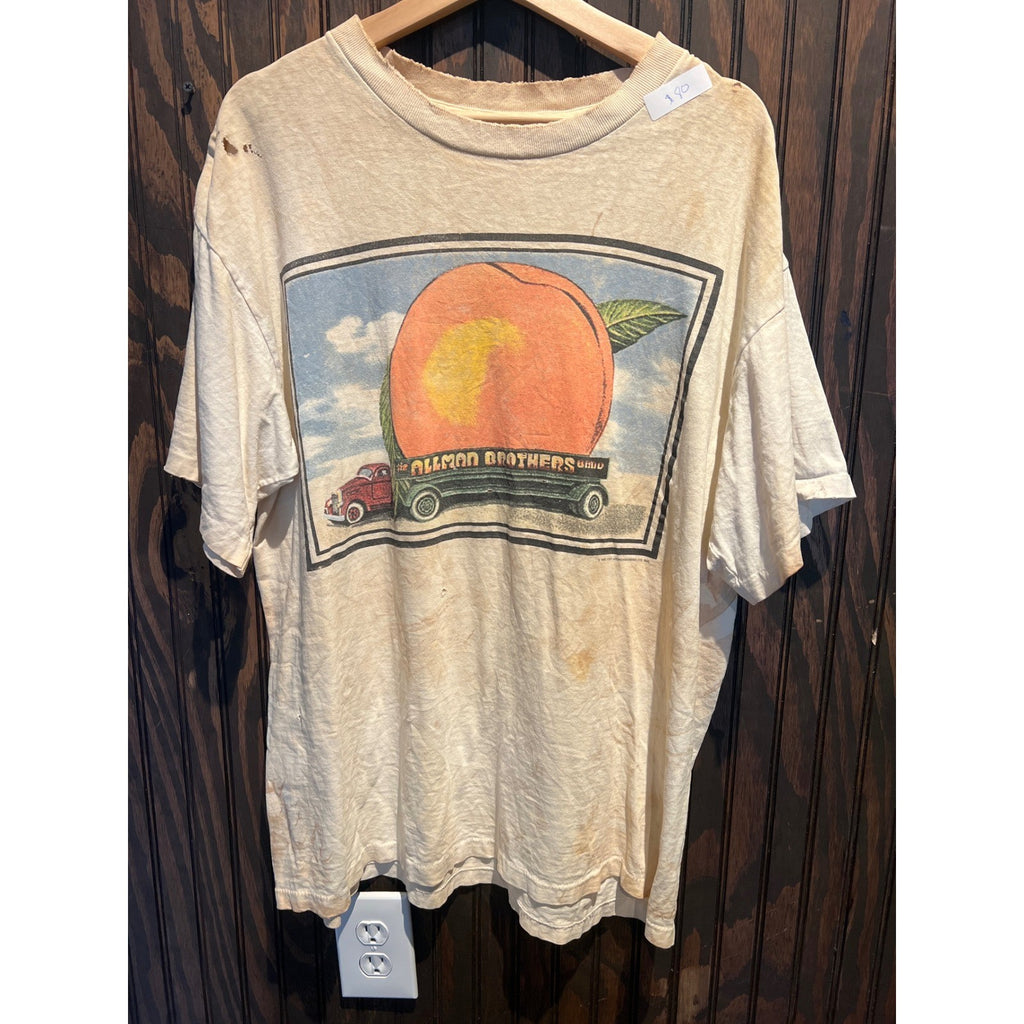 Vintage Allman Brothers Band Eat A Peach Thrash Graphic T-Shirt 25x30 Distressed