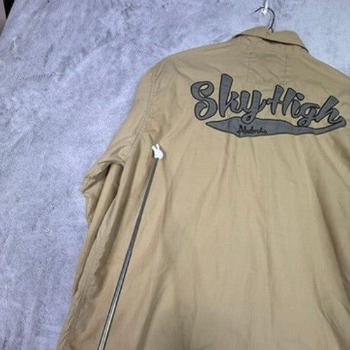 Akdmks Sky High Button Up Shirt Tan Long Sleeve 2XL Men's