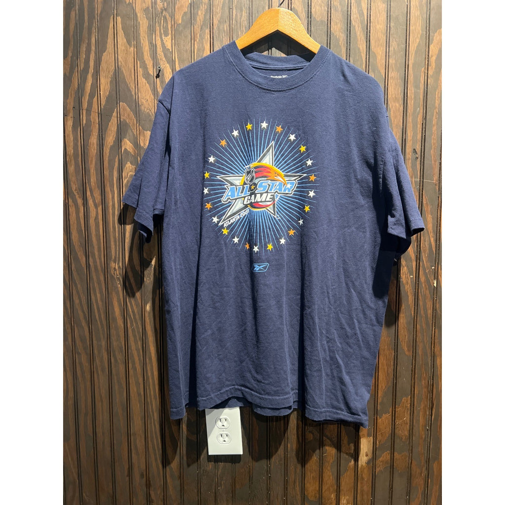 Reebok NHL All-Star Game 2008 Atlanta Navy Blue Graphic T-Shirt Mens XL 26x30