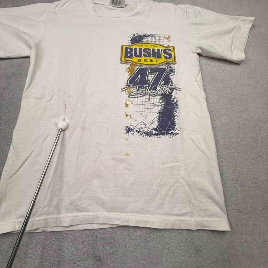 Bush's Best Bill Elliott 47 NASCAR Racing T Shirt White Mens