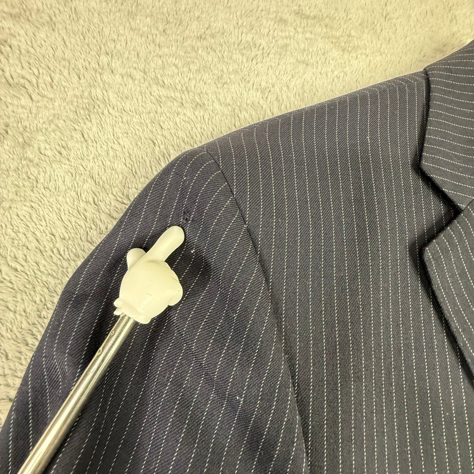 Polo Ralph Lauren Navy Blue Pinstripe Blazer Made in Italy Mens Two Button