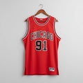 Dennis Rodman Signed Chicago Bulls Jersey Beckett Authenticated Red XL 91