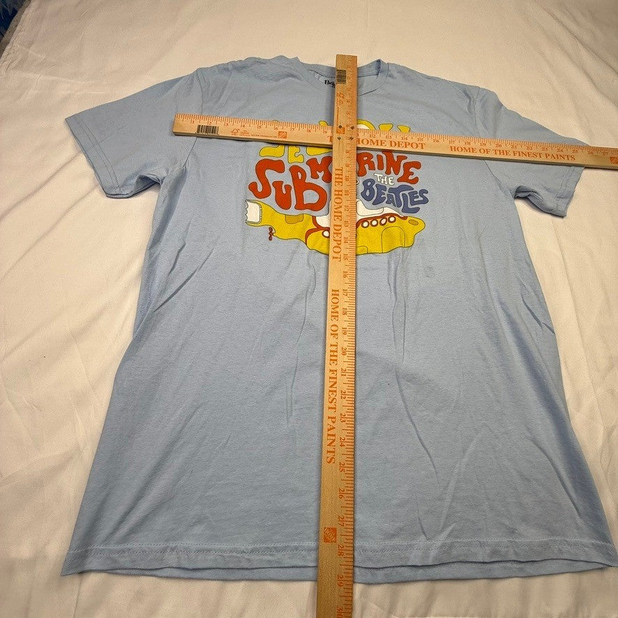 The Beatles Yellow Submarine Graphic T Shirt Blue Cotton Size L