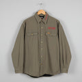 Carhartt Mens Flannel Lined Canvas Work Shirt Brown Plant Bowen Embroidery XL