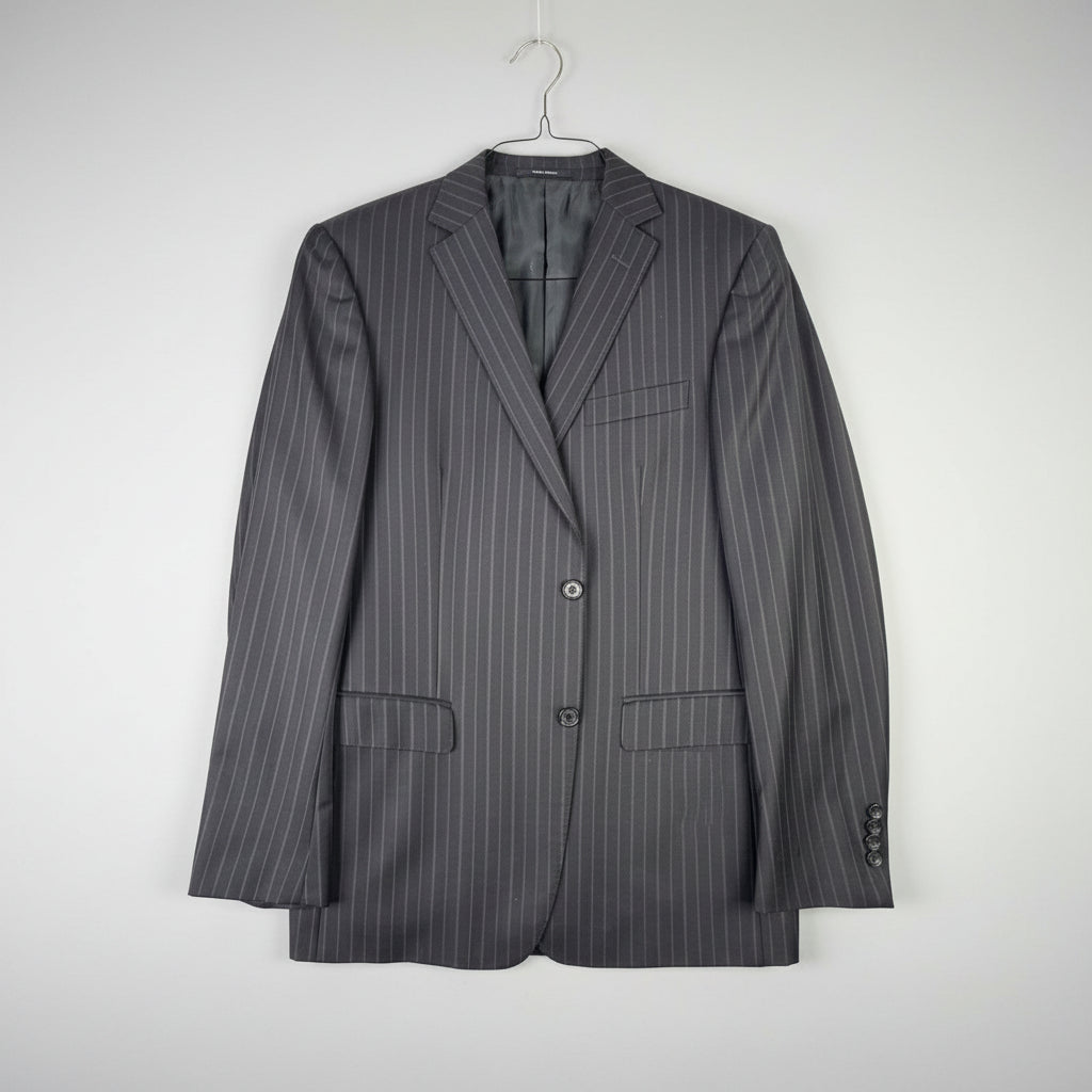 Z Zegna Mens Pinstripe Blazer Navy Blue Wool 2-Button Suit Jacket 50R 280CG4