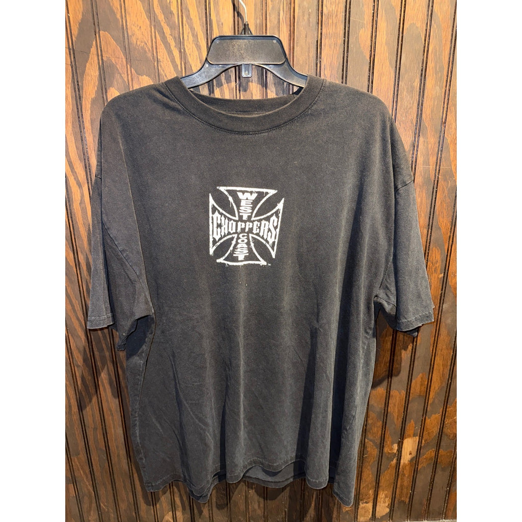 Vintage West Coast Choppers Jesse James Iron Cross Graphic TShirt Faded Black XL