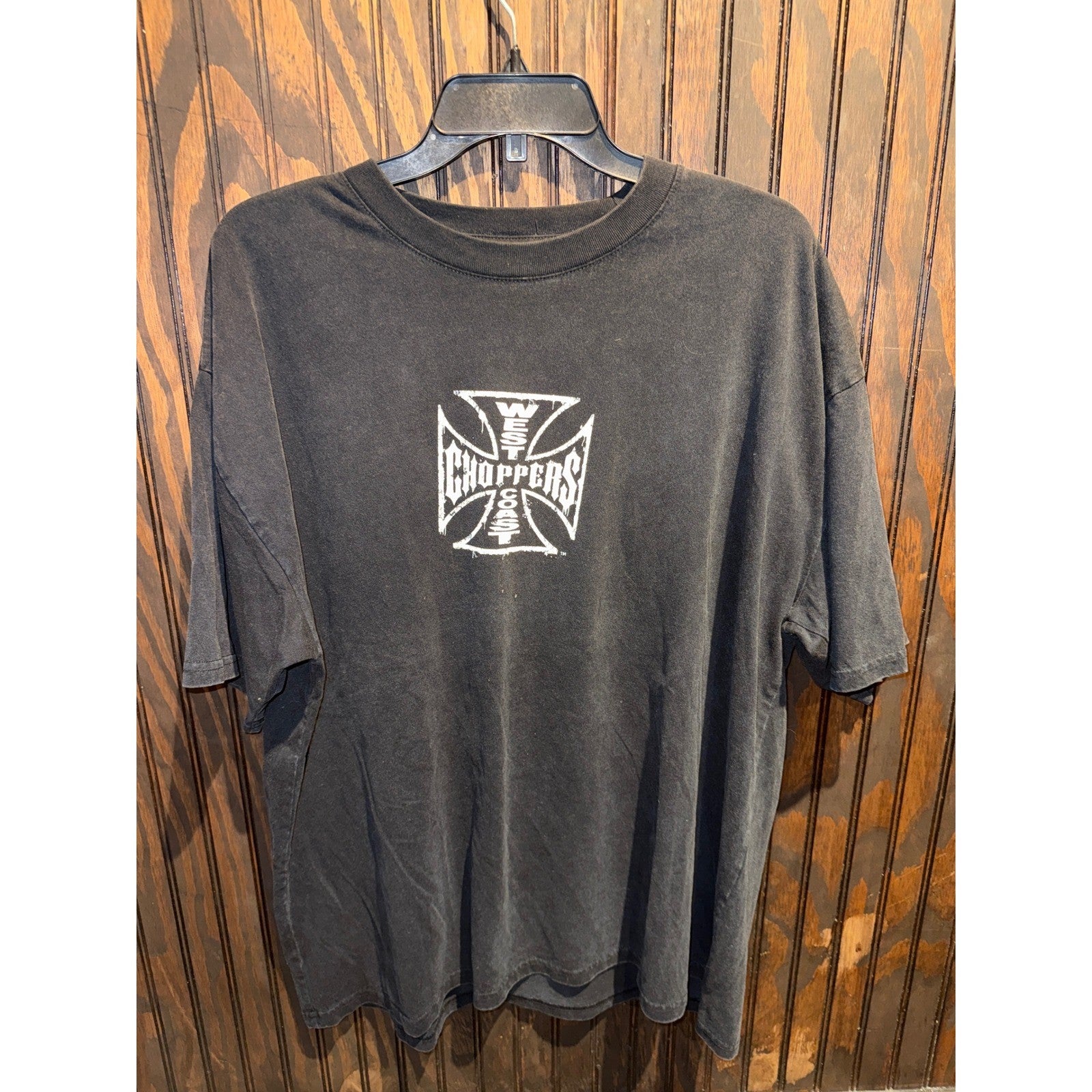 Vintage West Coast Choppers Jesse James Iron Cross Graphic TShirt Faded Black XL