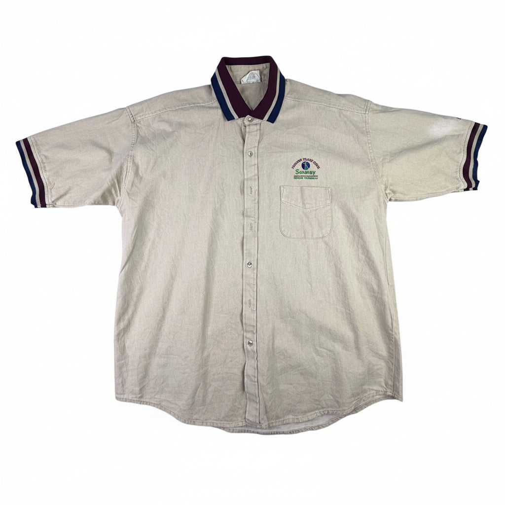 Vintage Crystal Spring Mens XL Seaway Marine Terminals Embroidered Short Sleeve