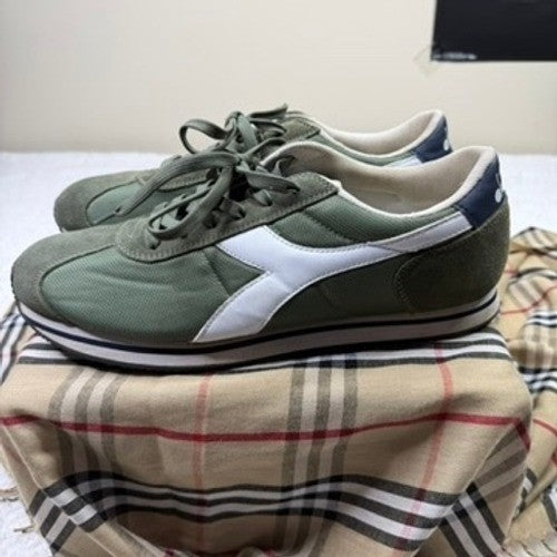 Diadora Men's Green Suede Nylon Low Top Sneakers Shoes Size 12 USM 46 EUR