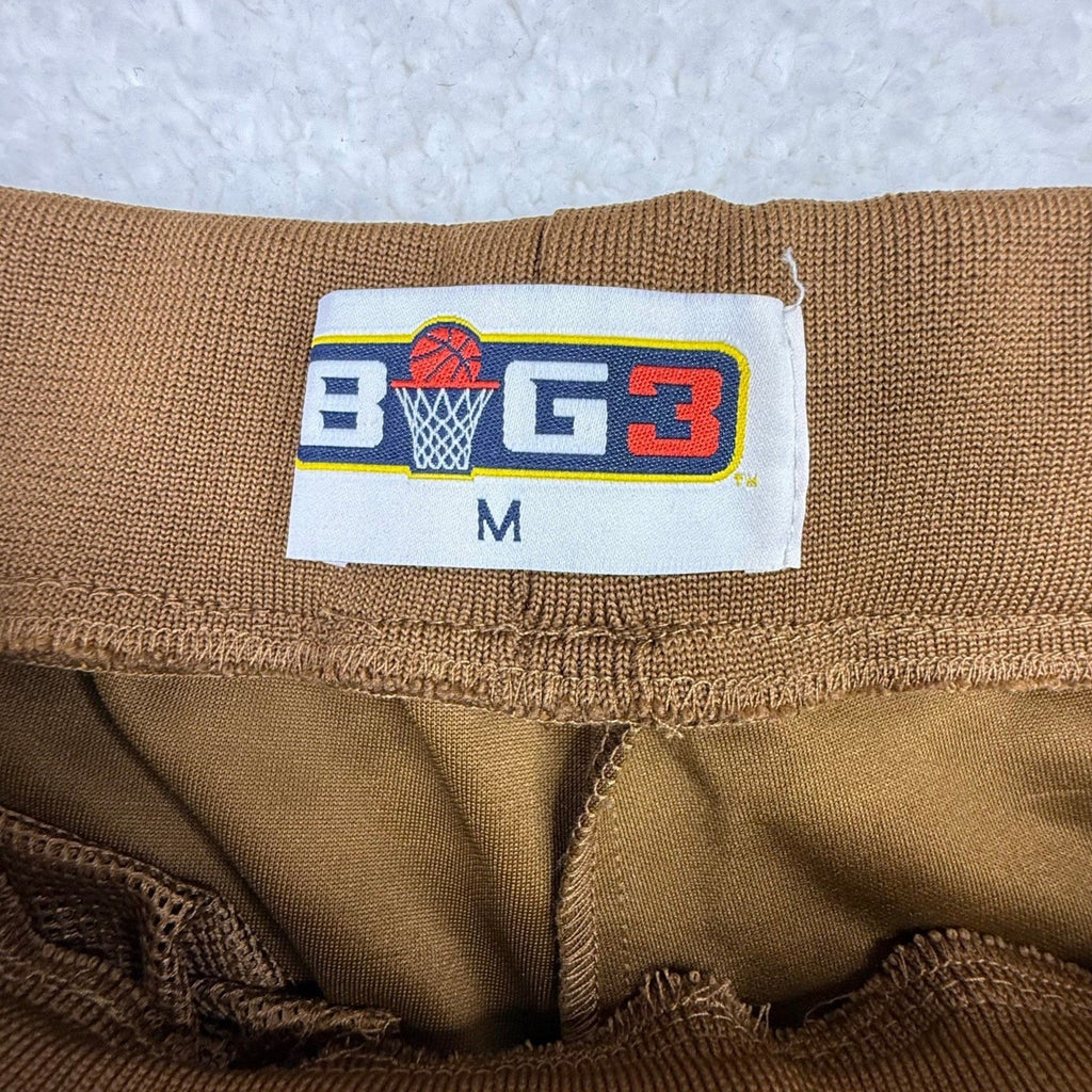 BIG3 Basketball Track Pants Brown Red Yellow Stripe Snap Button Men Size M