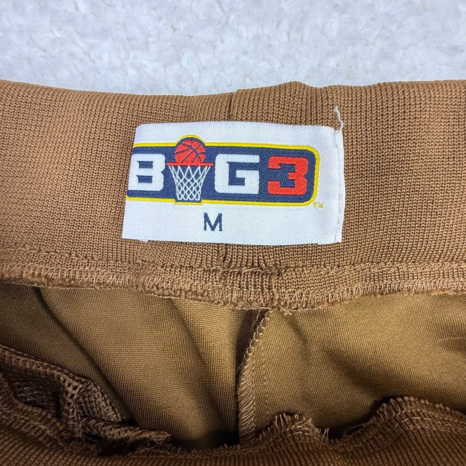 BIG3 Basketball Track Pants Brown Red Yellow Stripe Snap Button Men Size M