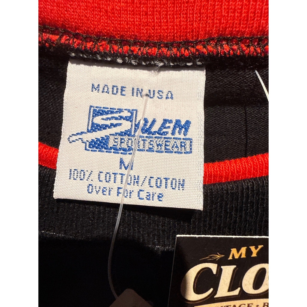 Vintage Atlanta Braves Salem Sportswear T-Shirt Black Red 90s MLB Single Stitch