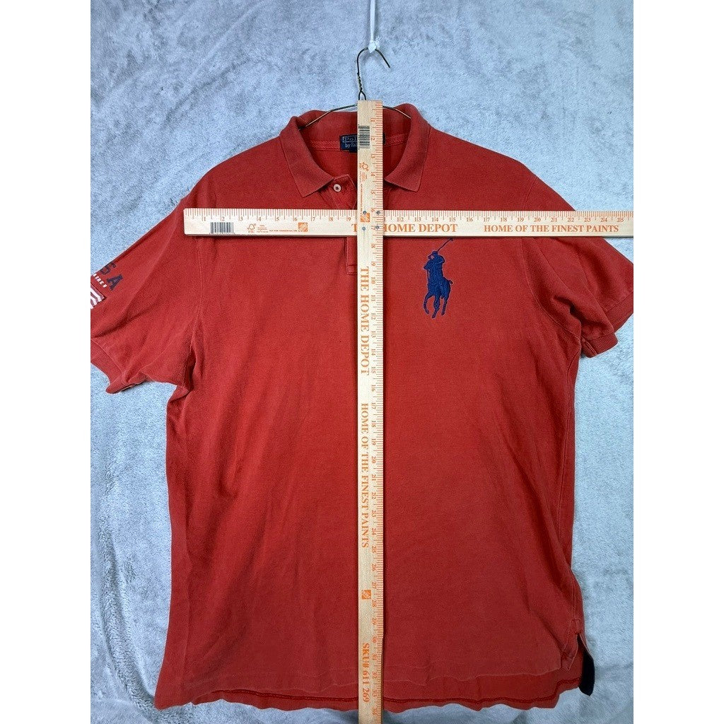 Polo Ralph Lauren Red USA Flag Polo Shirt Mens XL