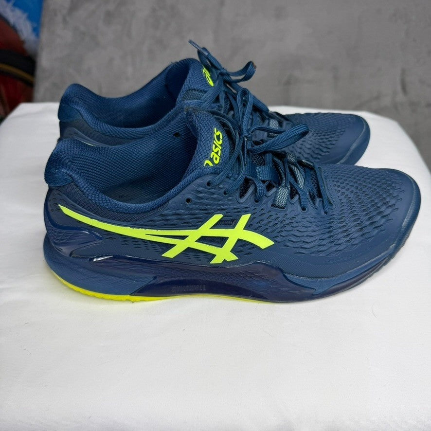 Asics Gel Resolution  Men's Tennis Shoes Navy Yellow Wide Size 8.5