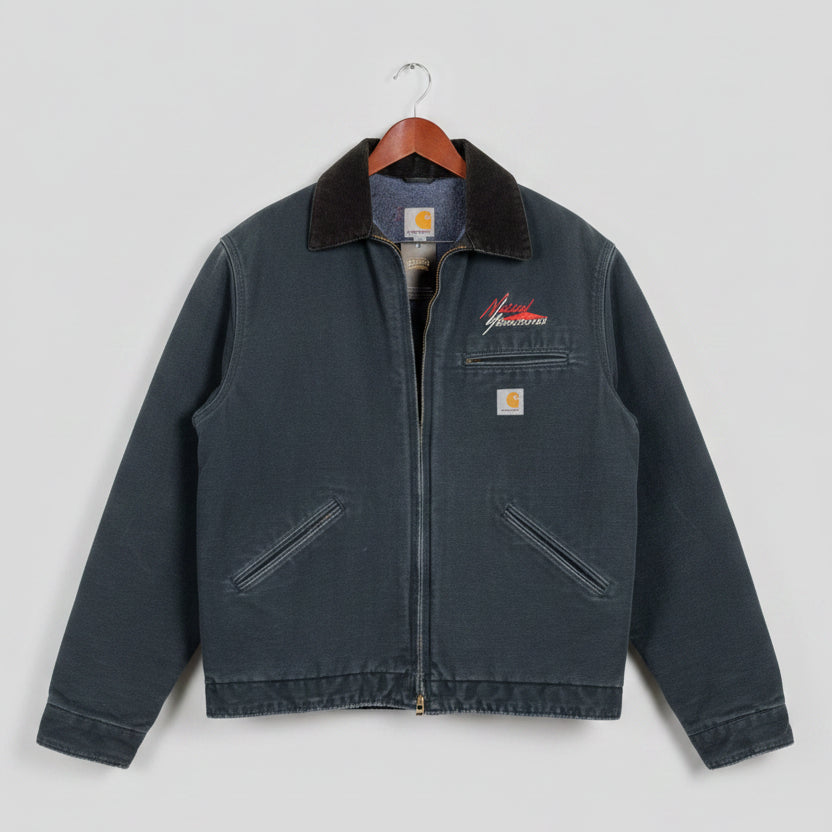 Carhartt J01 BLK Detroit Jacket Duck Canvas Blanket Lined USA Mens XL 25x27