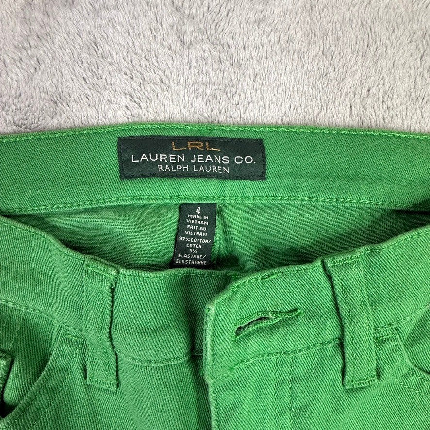 Lauren Ralph Lauren Green Modern Straight Ankle Pants Womens 4 Stretch Cotton