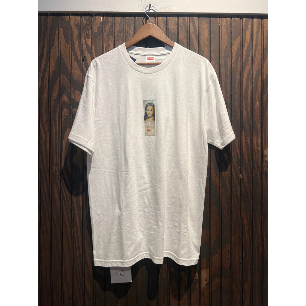 Supreme Jesus T-Shirt White Graphic Sacred Heart Crew Neck Mens XL