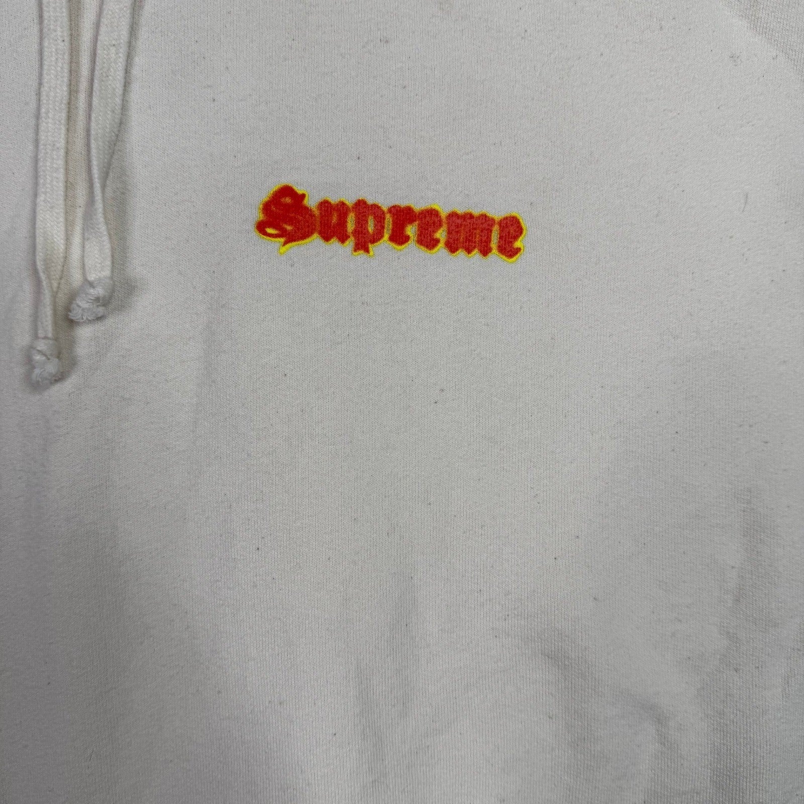 Supreme Te Amo RIP Heart Rose Graphic Hoodie Cream Fleece Lined Size S