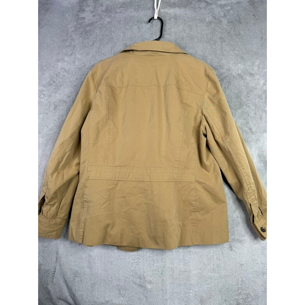 Vintage Lauren Ralph Lauren Tan Cotton Blazer Jacket Women's Plus 2X
