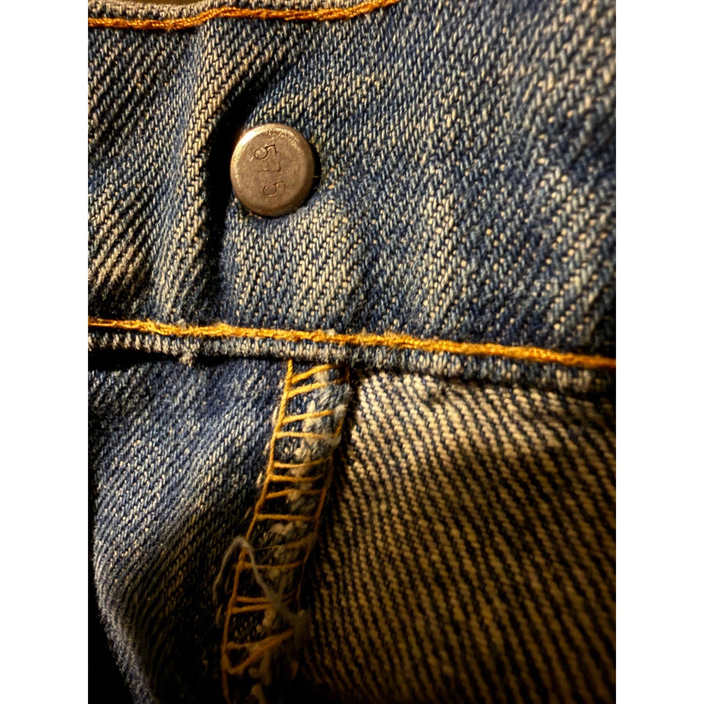 Vintage Levi's 505 Orange Tab Jeans USA Made Zip Fly Distressed date p5/75